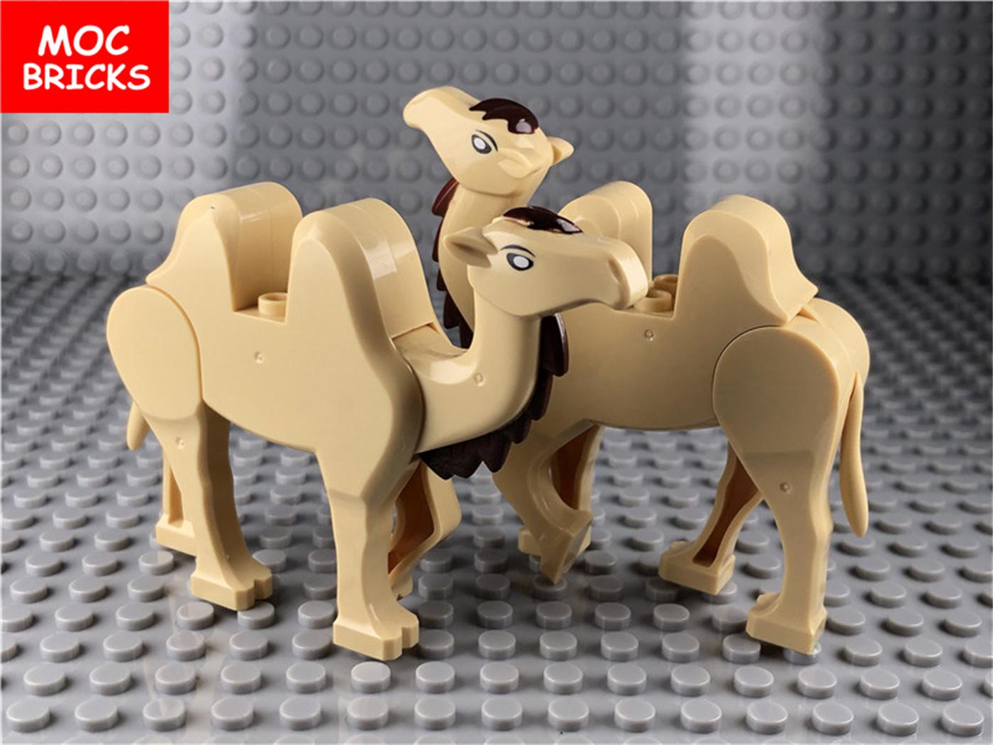 Yiran Toy Unisex Kids Camel 2Pcs Moc Bricks Animal Desert Prince Adventure Film City Blocks Educational Playthings Children's Presents