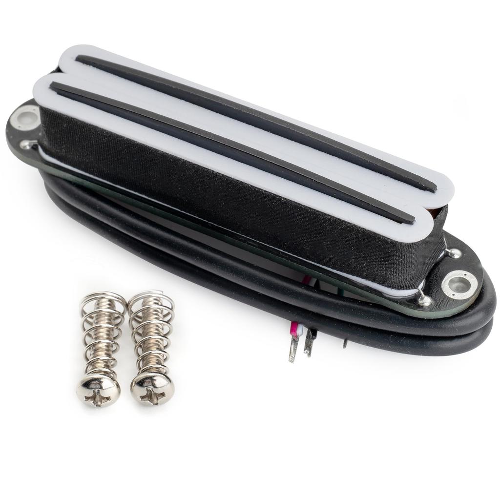 Musiclily Pro Ceramic Humbucker for Strat Electric White Black Rails ST-DPMC Single-Size Pickup, 9.2K, Guitars, Body,