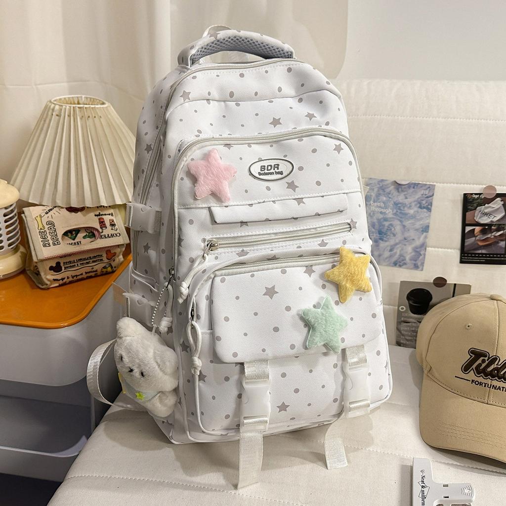 Schoolbag high value spotted schoolbag junior high school girls primary school students 1011 new high school students children backpack backpack