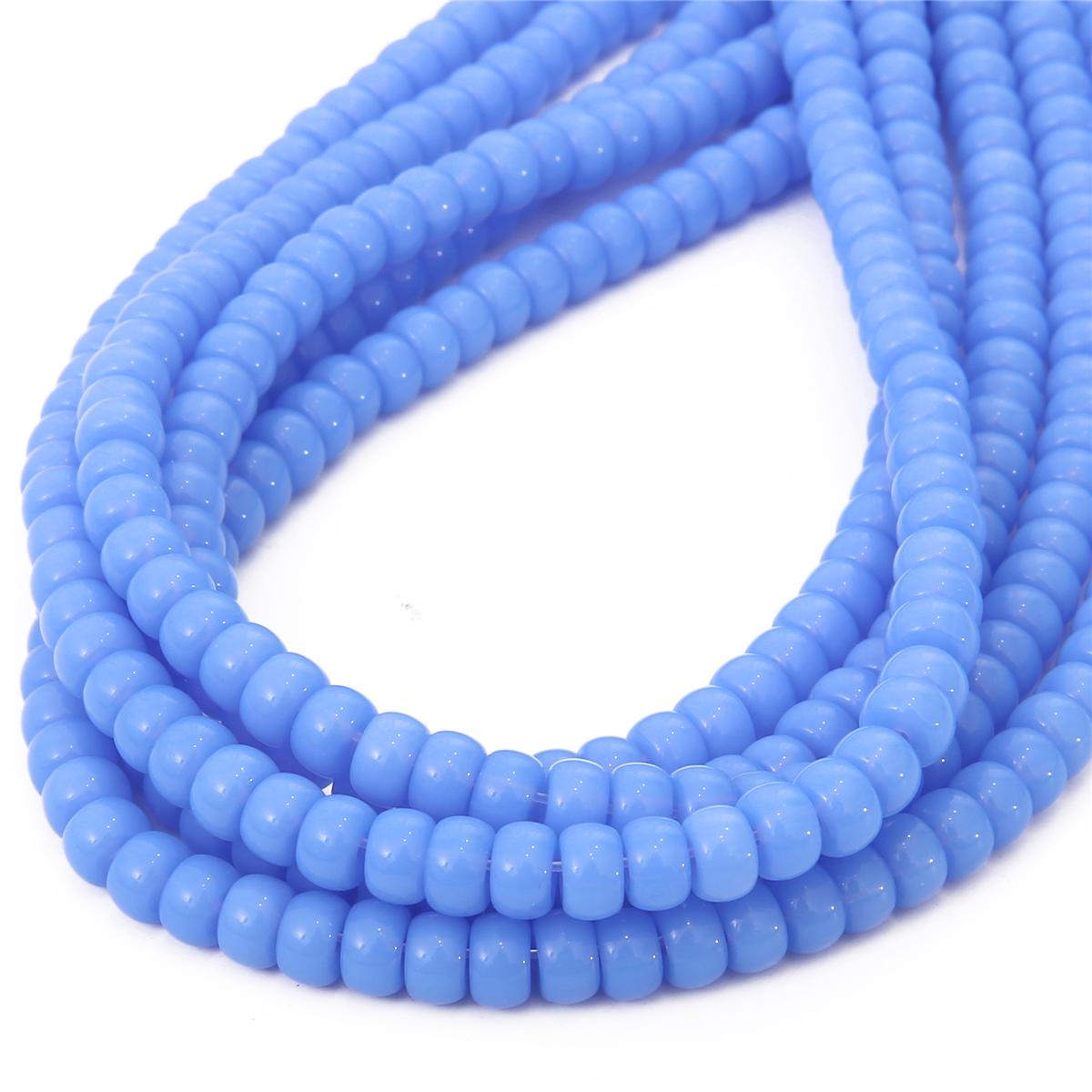 

6x4 мм 8x6 мм круглые стеклянные глянцевые бусины, круглые бусины-разделители для изготовления ювелирных изделий, браслет, ожерелье, аксессуары 6x4mm 100pcs небесно-голубой