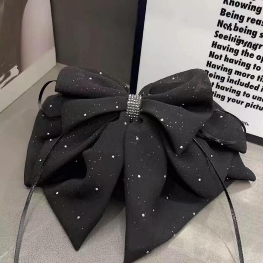 Starry Sky Rhinestone Bow Hair Claw Clip for Women