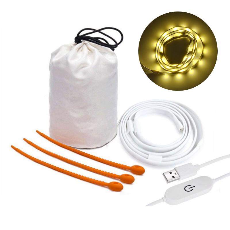

1.5m 90-LED String Light Strip Lamp Outdoor Single Color Lighting Lamp with 5V Touch Control Switch B