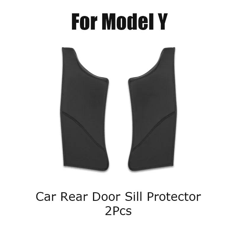 

Для Tesla Model 3/Y автомобильный багажник порог защитная накладка порога задняя дверь пороги из углеродного волокна кожаная защитная накладка порога автомобильные аксессуары