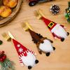 1pc Christmas Cutlery Rack Set, Perfect For Thanksgiving, Christmas Gatherings, Christmas Decorations, Cutlery Set Faceless Doll