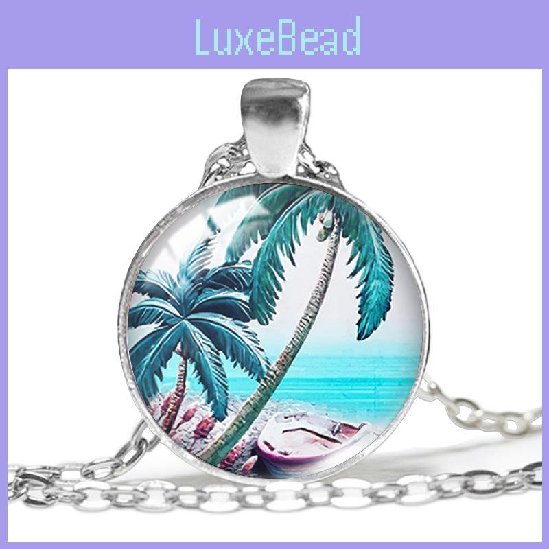 Elegant Silver Necklace With Stunning Paris Eiffel Tower And Beach Palm Tree Design