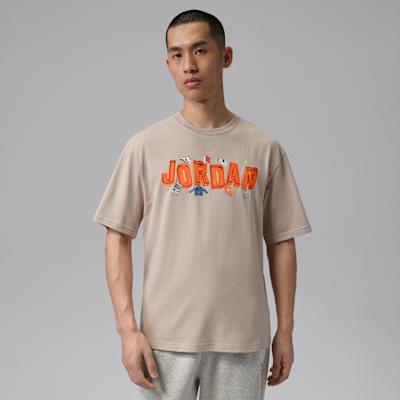 Jordan T Shirts Men s Milk White II Crew Neck Moderate S