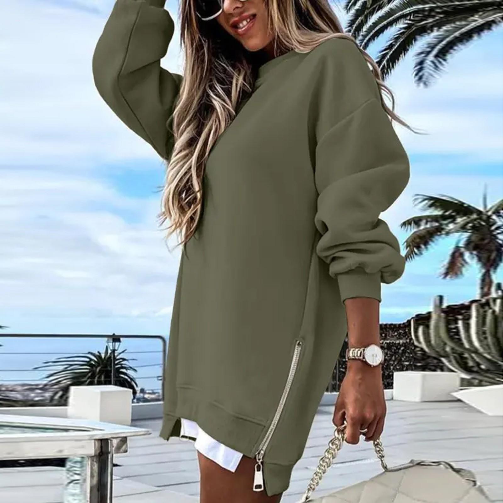 Женская толстовка Повседневная Круглая горловина Длинные рукава Свободные Удобные толстовки S 2456₽