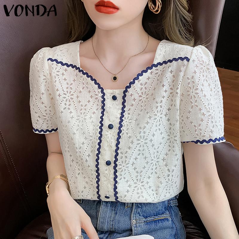

VONDA Летние женские цветные топы с короткими рукавами