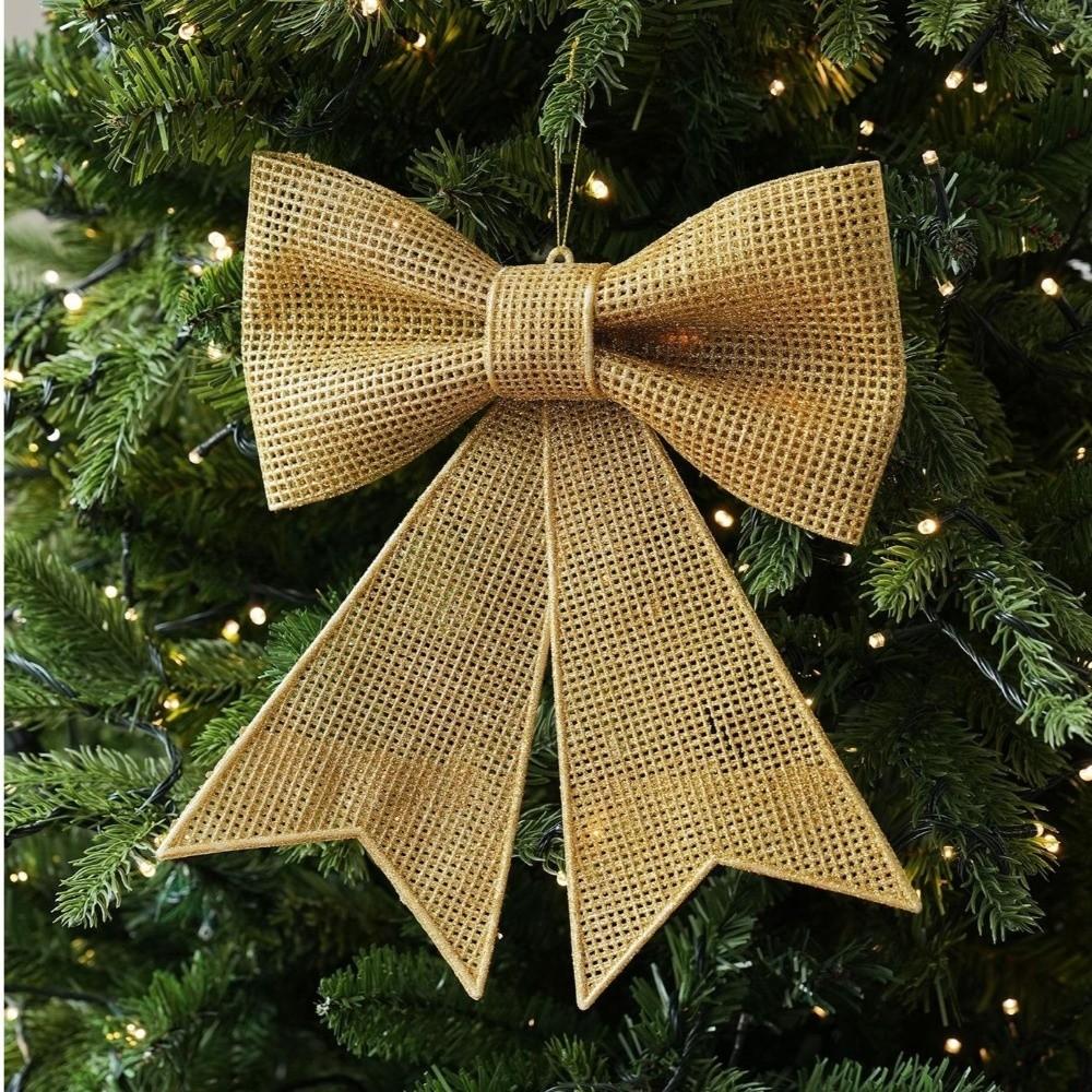 Plastic Christmas Bow Ornament Bow Shaped Holiday Bow Decoration Window Display