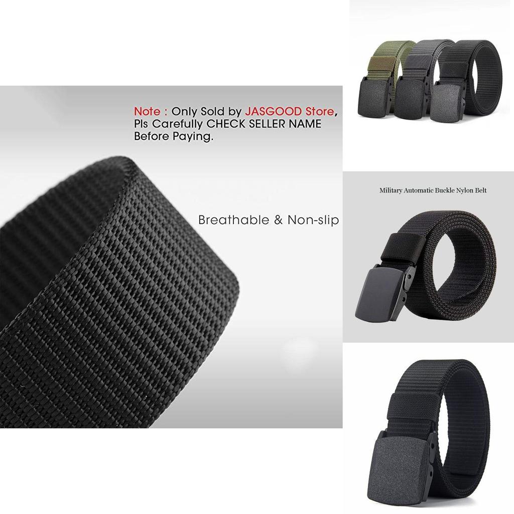 Simple Solid Color Plastic Buckle Men's Nylon Woven Waist Belt For Sports And Daily Use