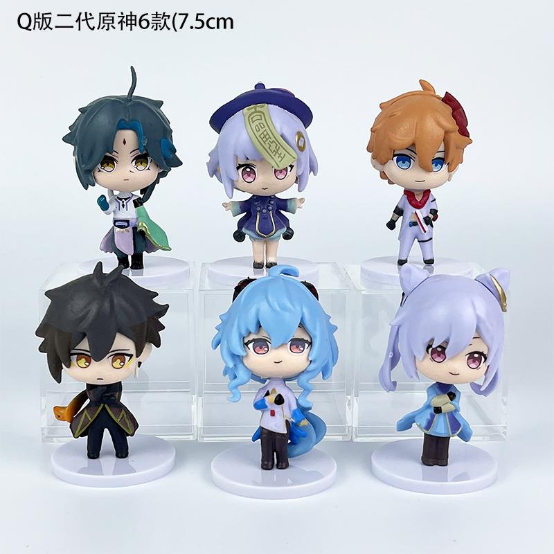 6pcs Genshin Impact Figure Set Series Wholesale Home Decor Desktop Ornament Decorative Collectible Toys Boy Game Fans Fun Gift