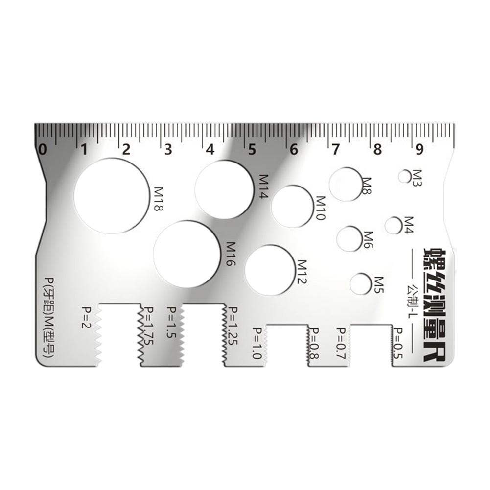 Home Repair Tool Screw Measuring Tool Stainless Steel Ruler
