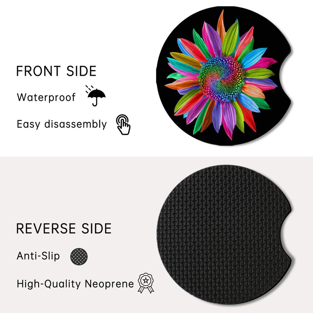 2pcs Stylish Car Absorbent Coasters Durable Non-slip Cup Holder Coasters Add Fashion to Your Car Interior