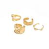 Ingemark 4Pcs/Set Punk Vintage Irregular Geometric Open Rings Creative Adjustable Chunky Metal Finger Ring Statement New Jewelry