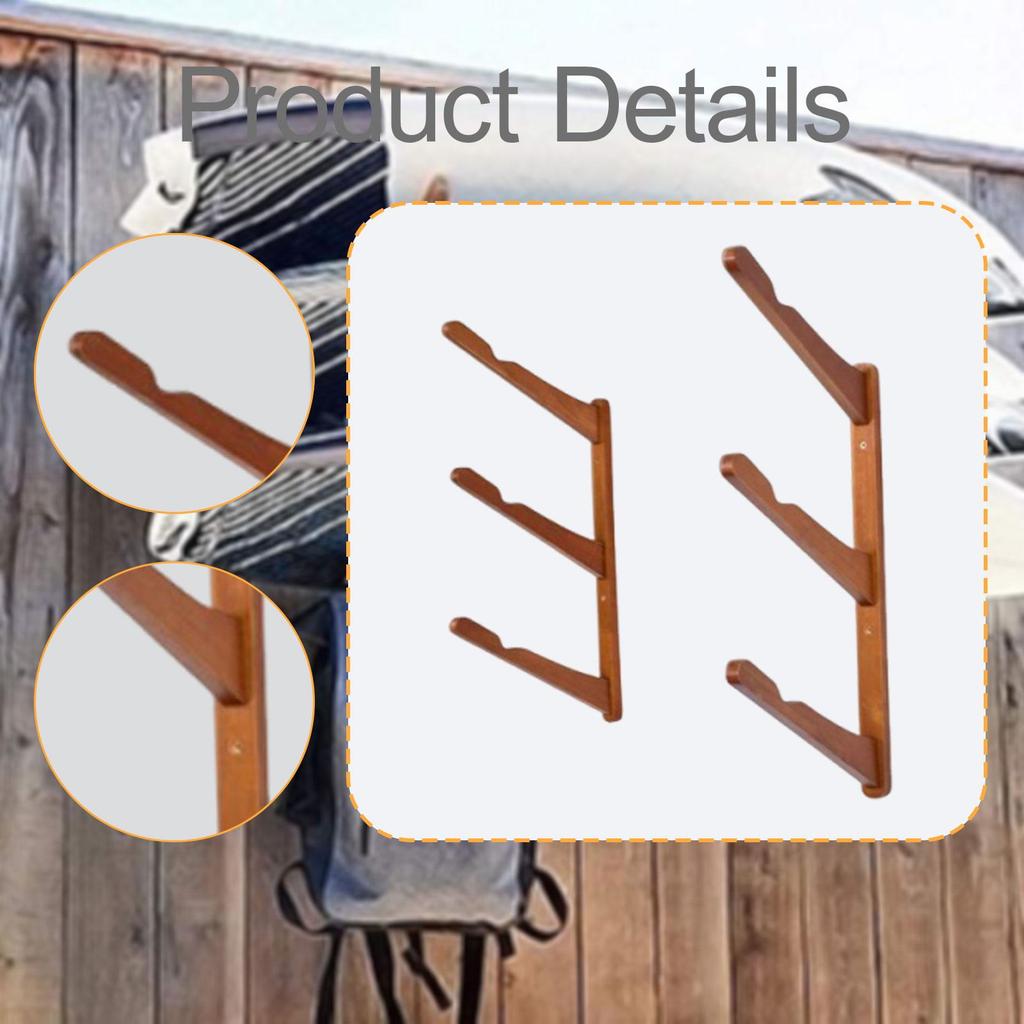 Bamboo Surfboard Storage Hanger Wall Mounted Durable Board Organizer Easy to Install Space Saver for Club Garage