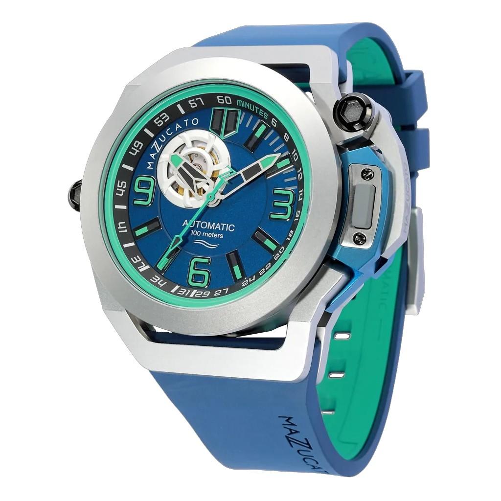 Mazzucato Rim Scuba Blau Grün Reversible Twin Dial Automatik SUB03-BL3255 100M Herrenuhr