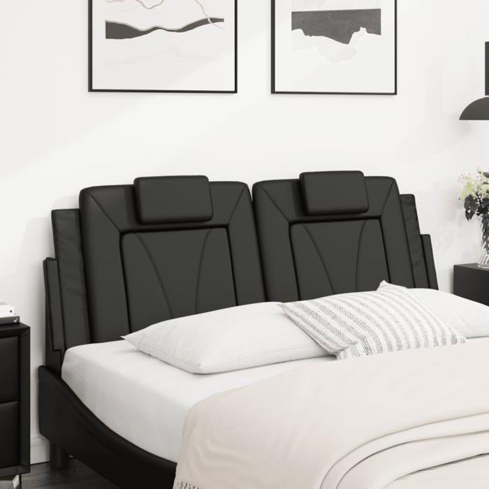 VidaXL Coussin de Tête de Lit, Oreiller de Lecture avec Fermeture à Glissière, Coussin de Lecture pour Lit Chambre, Noir 120 374781