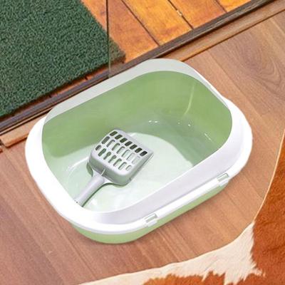 Open Top Cat Litter Box Lowered Front Kitty Pan Anti Splashing Kitten Toilet Pet Tray