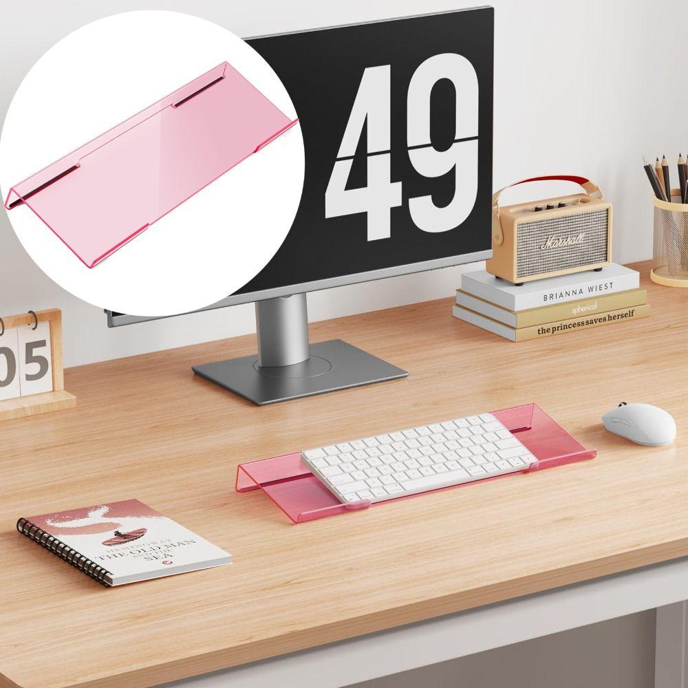 Durable 17 Inch Keyboard Stand Ergonomic Acrylic Keyboard Riser Stand Tilted Elevated Computer Keyboard Holder for Office Work