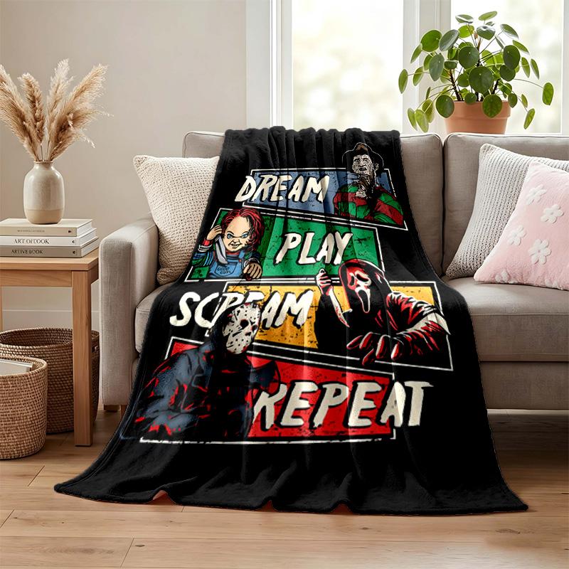 Chucky with Tiffany Blanket Flannel Blanket Soft Cozy Plush Throw for Sofa Bed Lightweight Home Decoration