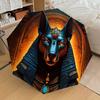 1PC Egyptian Deity, Anubis Umbrella-8-Rib Reinforced, Automatic Open, Lightweight & Durable, Cute Fashion Accessory for Outdoor, Beach or Casual Use,