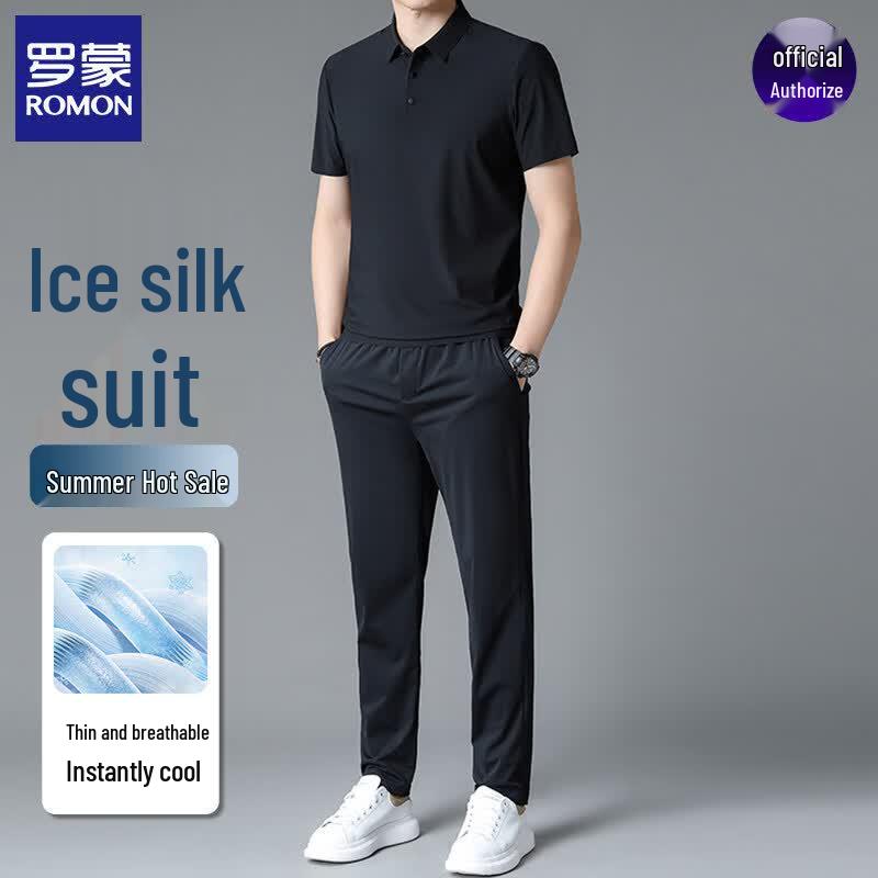 Romon Men s Ice Silk Polo Set 120