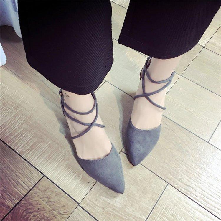 Sandals for Women 2026 Pointed Toe Toe High Heels with a Single Buckle and Hollow Cross Strap for Women's Shoes