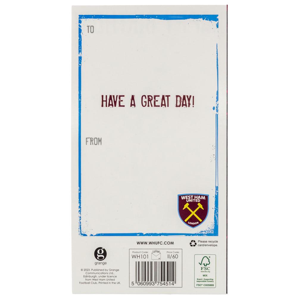 West Ham United FC Открытка на День Рождения Креста