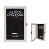 Les Trésors De Lily [Q0790] - Wooden Key Box 'Message' Black Beige (Our Keys)(6 Hooks) - 30x19x5 Cm