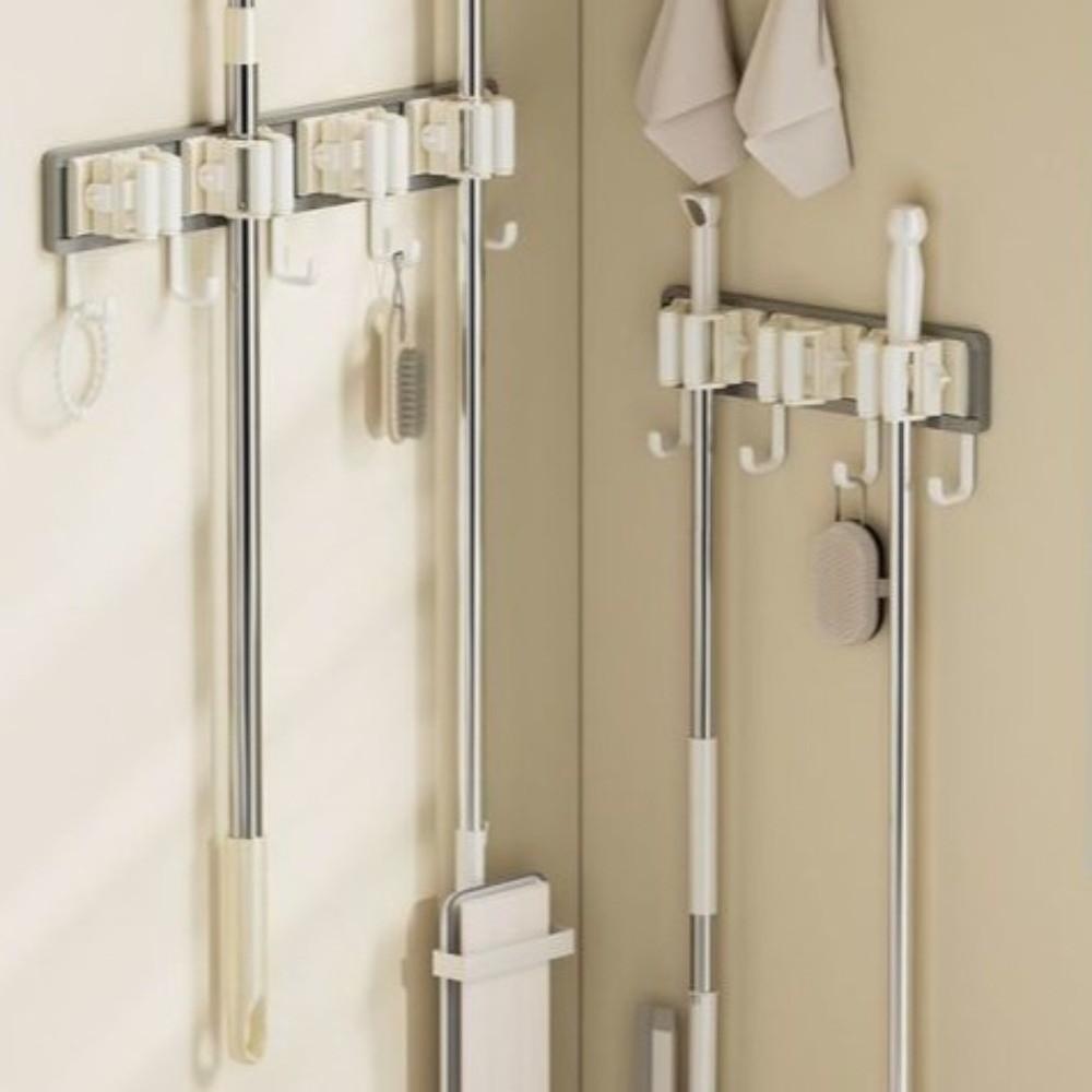 Clip Design Wall Mounted Mop Clip Plastic Broom Hook Mop Broom Organizer Rack  Household Storage