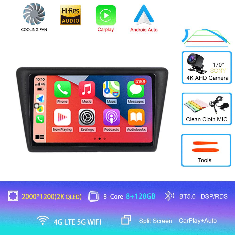 Android 14 Car Radio For Skoda Rapid 2013-2019 Multimedia Video Player Stereo GPS Navigation Wireless Carplay Android Auto WIFI