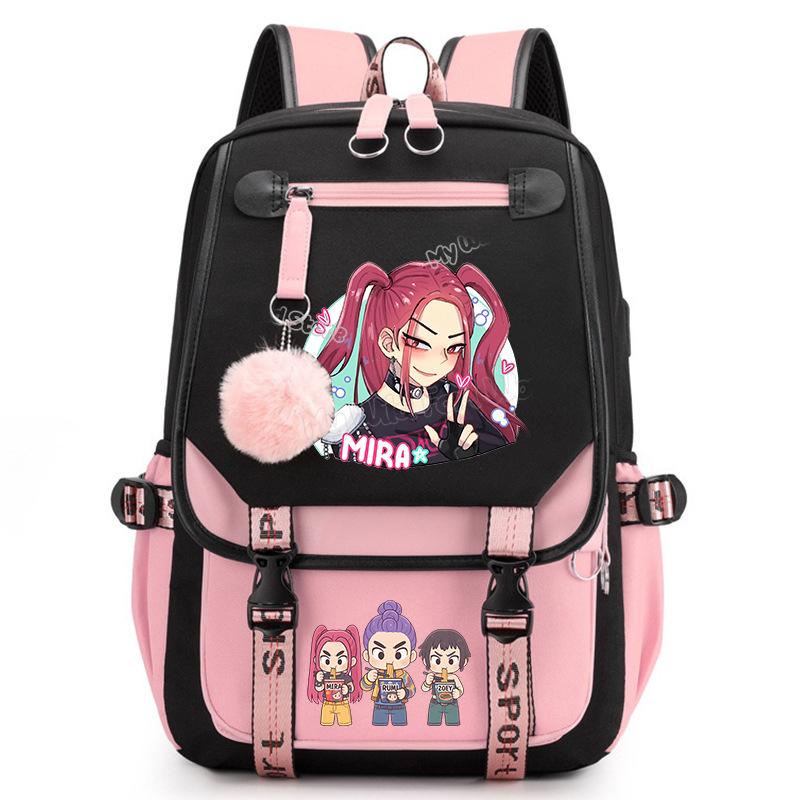 Kpop With The Surrounding Trend Schoolbag College Wind Large Capacity Junior High School Student Leisure Backpack