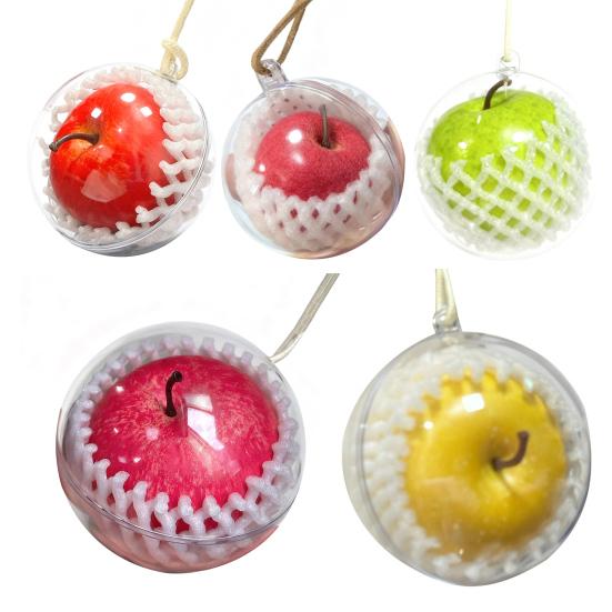 Christmas Fruit Pendant Red Fruit Car Rear View Mirror Charm Fruit Shaped Hanging Ornaments for Xmas Tree Auto Accessory