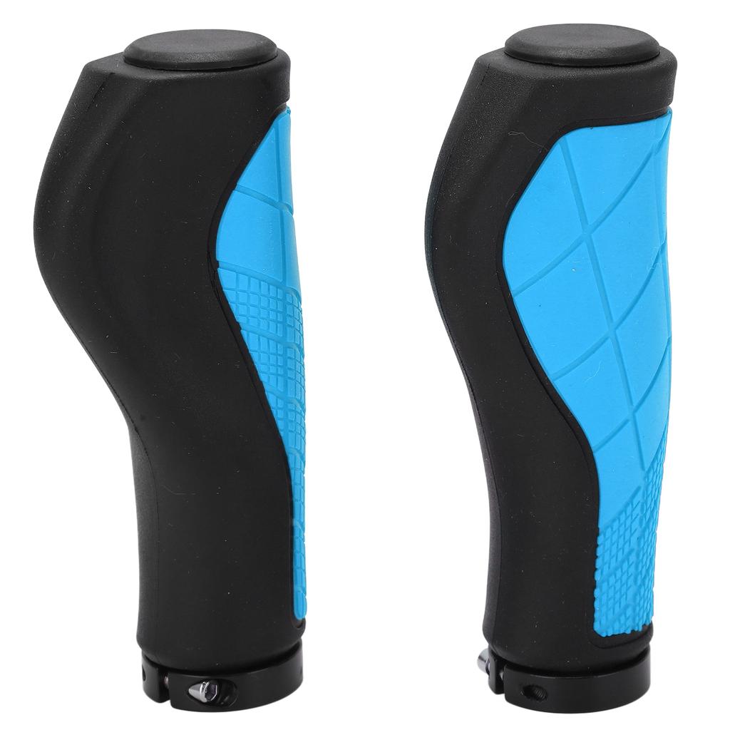 1 Pairset Bike Handlebar Cover Grips with Alloy Double Lock Anti Slip Cycling Handle GripBlue