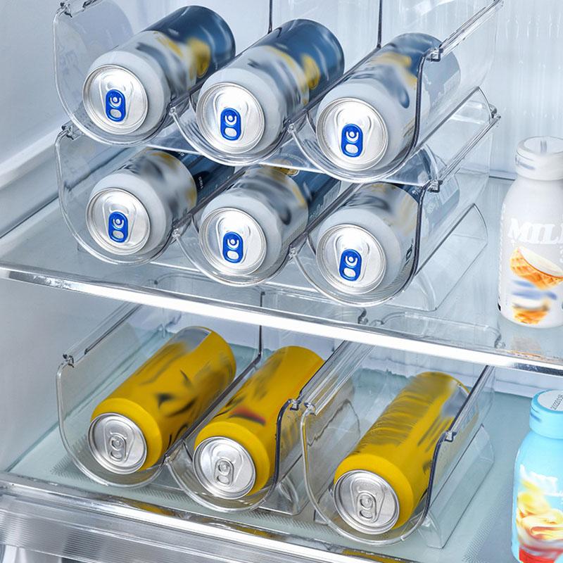 Refrigerator Organizer Tray for Wine and Glasses Plastic Wine Can Shelves with Stackable Glass Storage Racks Cup Storage Rack