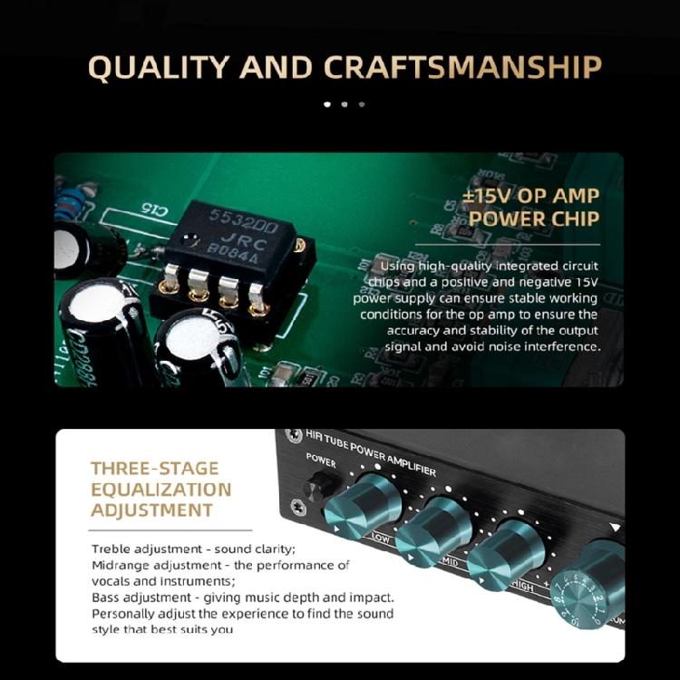 HiFi Sound Preamplifier Vacuum Tube Amplifiers Buffers Treble Bass Adjustment Preamp Tube Amplifiers Accessories
