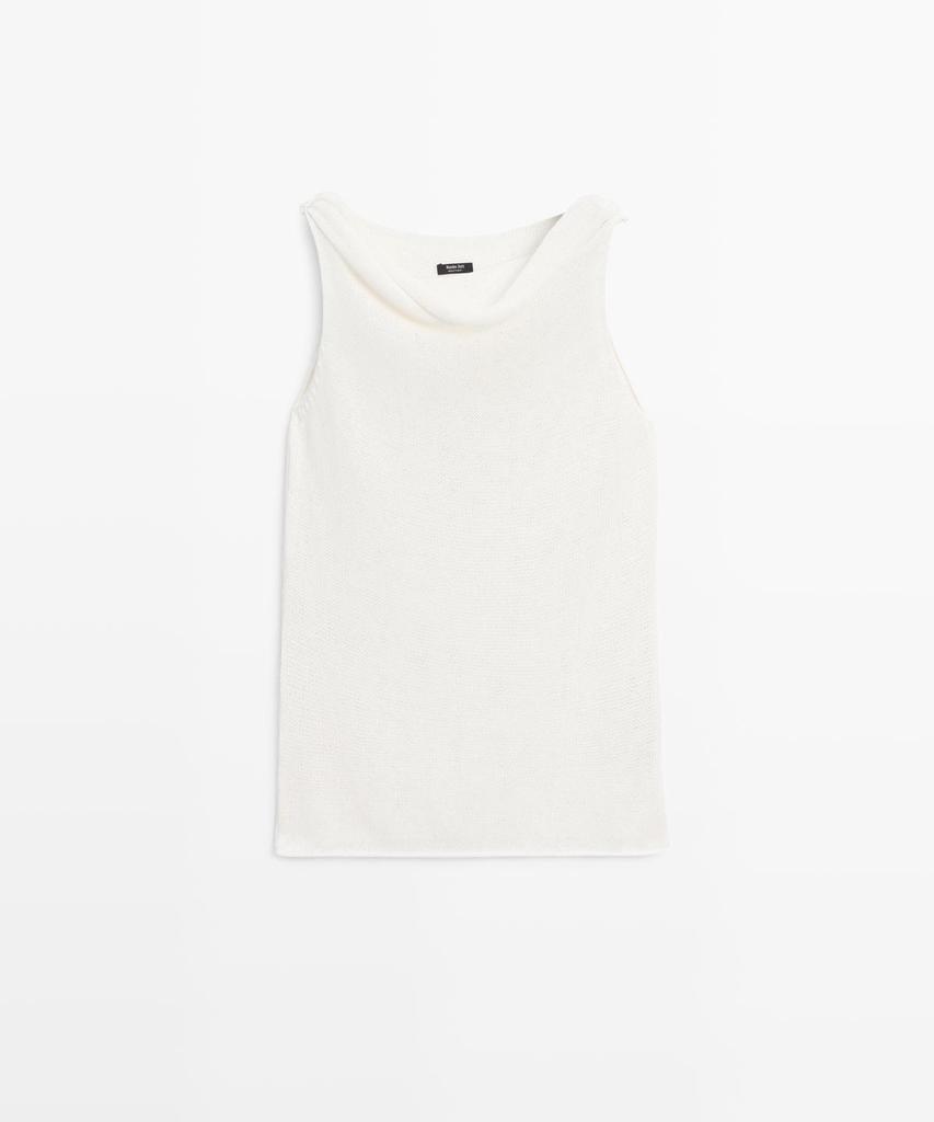 Masimodutti Ribbed Strapless Knit Top