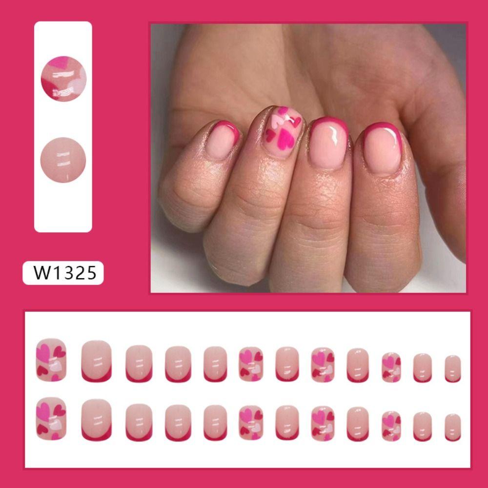 French False Nails Short Round Nail Tips Detachable Fake Nails  for DIY
