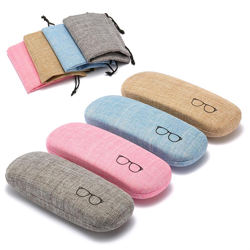 Japanese Retro Cotton Linen Glasses Case - Creative Square Tin Box for Prescription or Plano Glasses