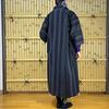 [momoten] [Amazon Exclusive Brand] Original Mizuyagi Kimono (Workwear, Samue, Haori, Bathrobe, Apron) Black Stripes, 120cm Long