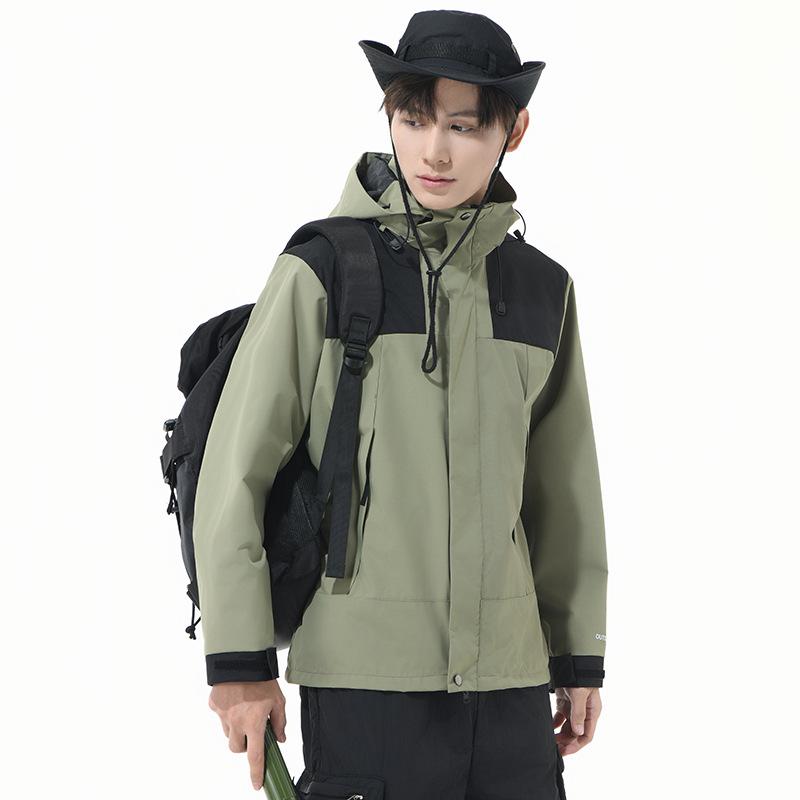 Men Color Blocking Splicing Women Assault Jacket Functional Pocket Outdoor Sports Style Unisex Hiking Jacket