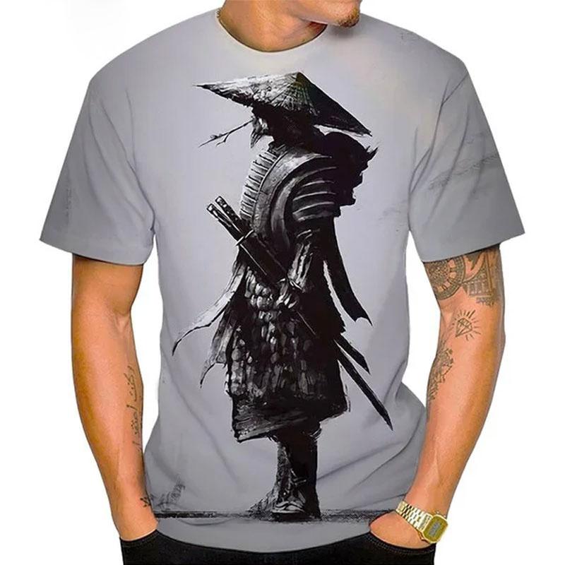 3D Printed Japanese Ninja T Shirt For Men Warrior Pattern Tees Summer Harajuku Loose Round Neck Tops Short Sleeves Kids T-Shirts