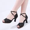 Latin Dance Shoes Women's Mid Heel Soft-soled Dance Shoes Dance Shoes Square Dance Shoes