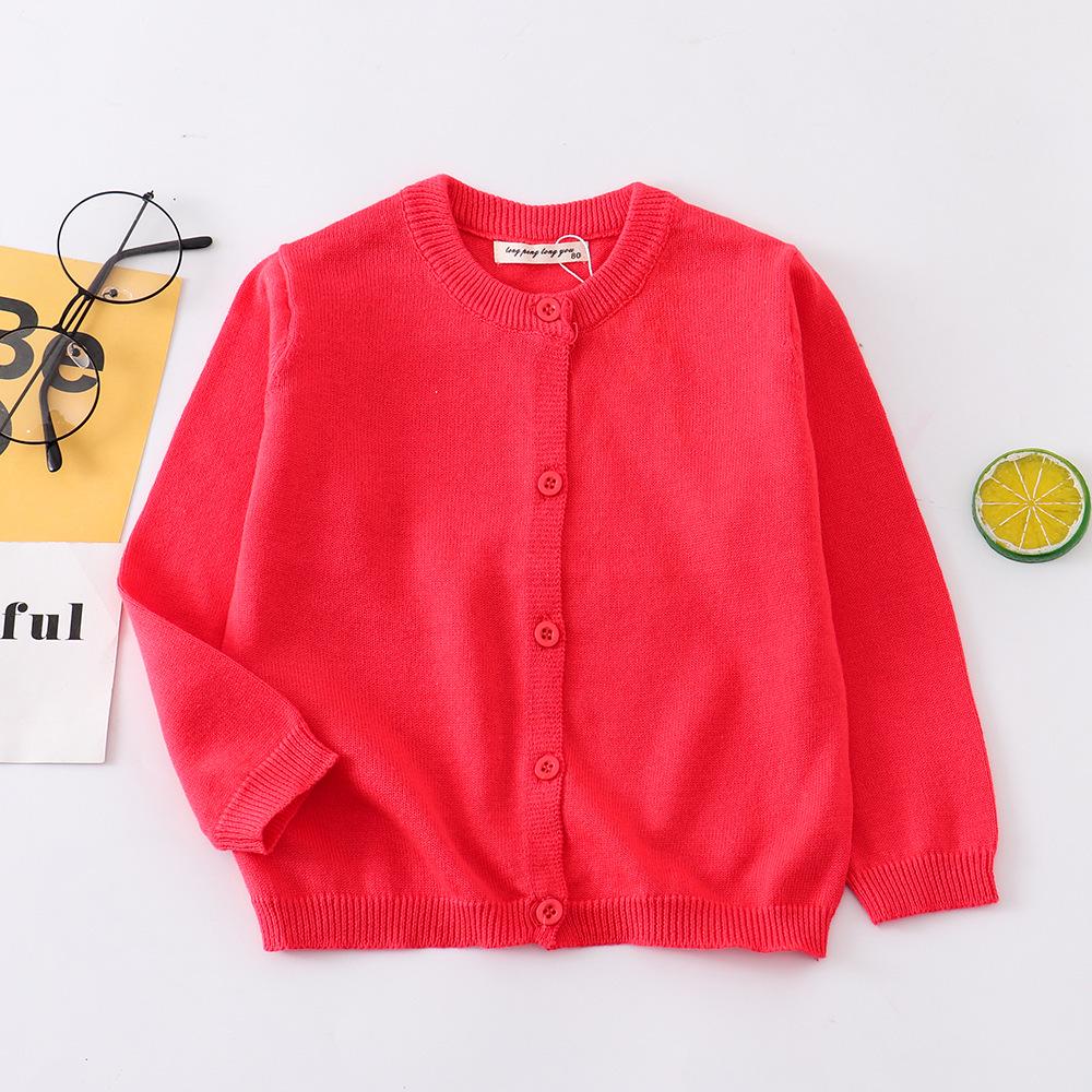 2025 Children's Pure Cotton Knitted Cardigan - Infant & Toddler Sweater, European & American Style for Boys & Girls