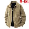 Frühling Herren Cargo Jacke Umlegekragen Windjacke Männlich Oversize Mantel Mode Lässig Große Größe Plus Groß 6XL 7XL 8XL Oberbekleidung