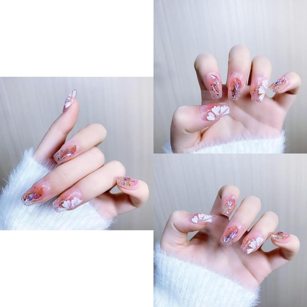 Trendy Handmade Ombre Ice Clear Short Stiletto Nails For Women