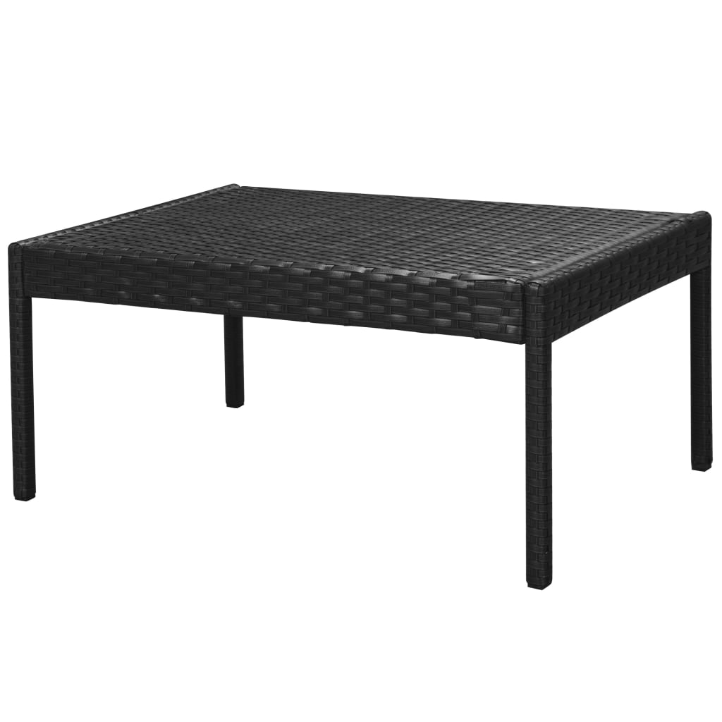 6 Piece Garden Lounge Set with Cushions Poly Rattan Black