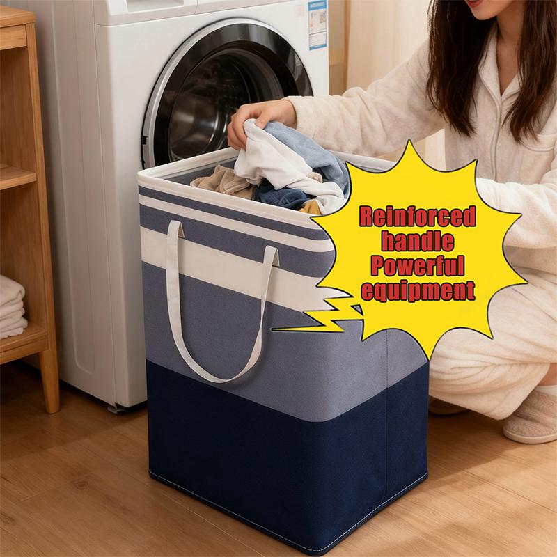 Cesto portabiancheria in tessuto autoportante con manici robusti e grande capacità, perfetto per organizzare i vestiti in camera da letto, bagno, dormitorio