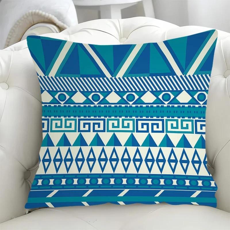 Decorative Pillowcases X Blue Geometry Covers for Bed Pillows Lounge Chairs Cushion Cover  Pillow Hugs Fall Decoration