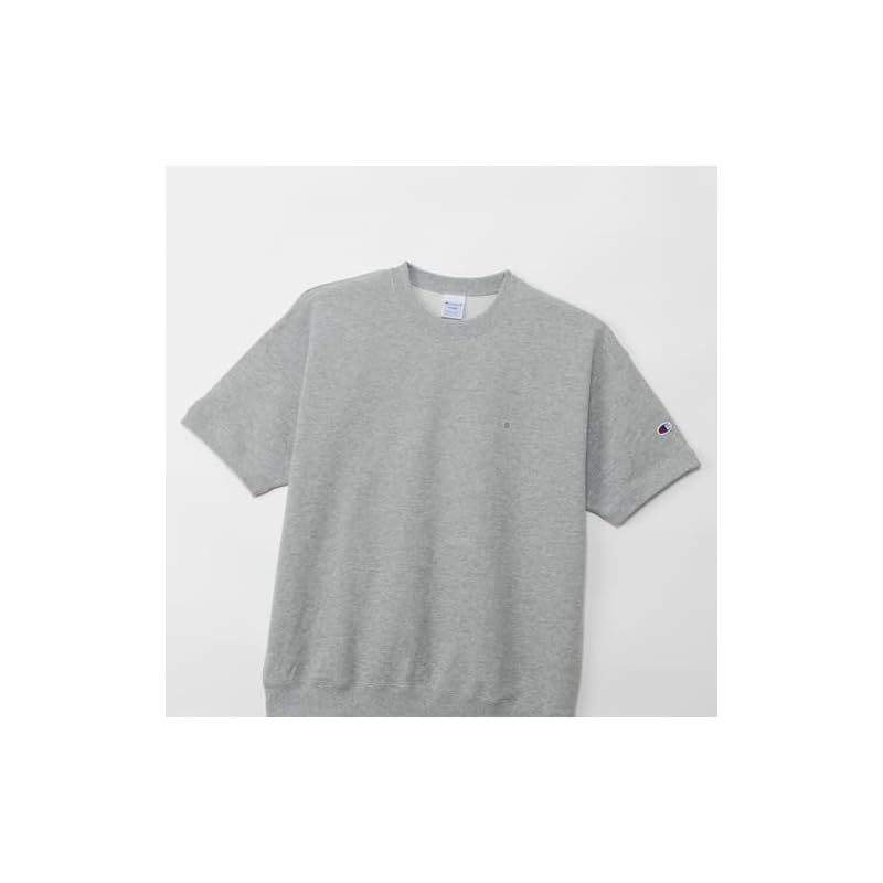 [Champion] Short-sleeved Sweatshirt with Embroidered Logo, Crewneck Style, BASIC C8-D011Z-070-L